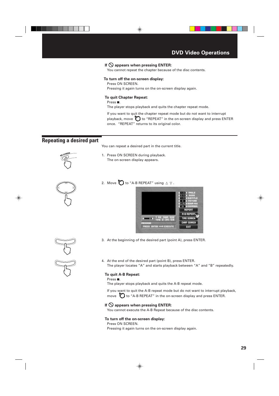 Repeating a desired part, Dvd video operations | JVC XV-D2000BK User Manual | Page 31 / 68