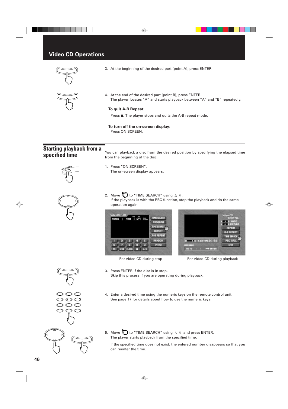 Starting playback from a specified time, Video cd operations | JVC XV-D2000BK User Manual | Page 48 / 68