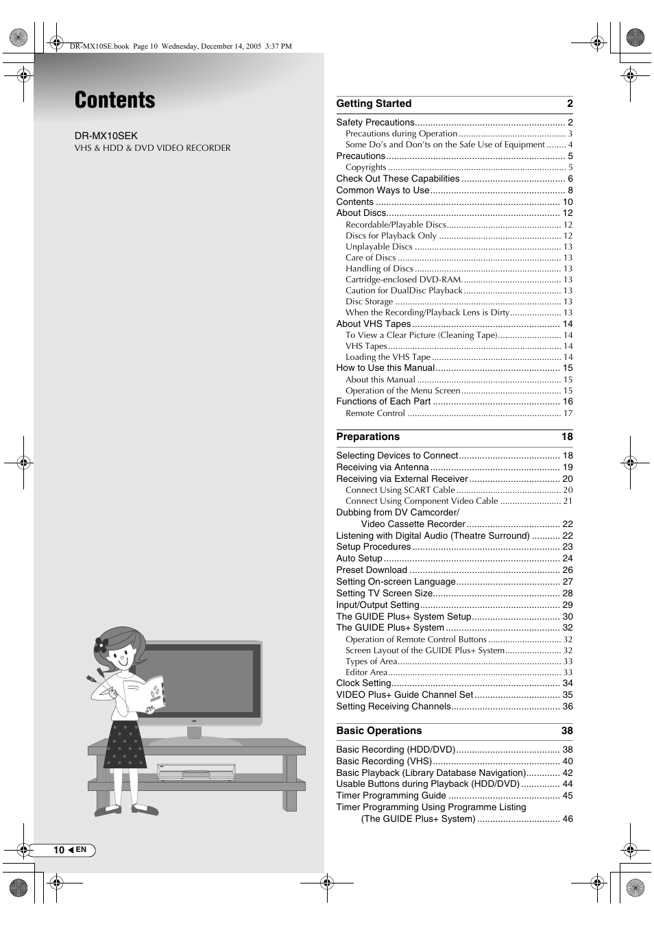 JVC DR-MX10SEK User Manual | Page 10 / 128