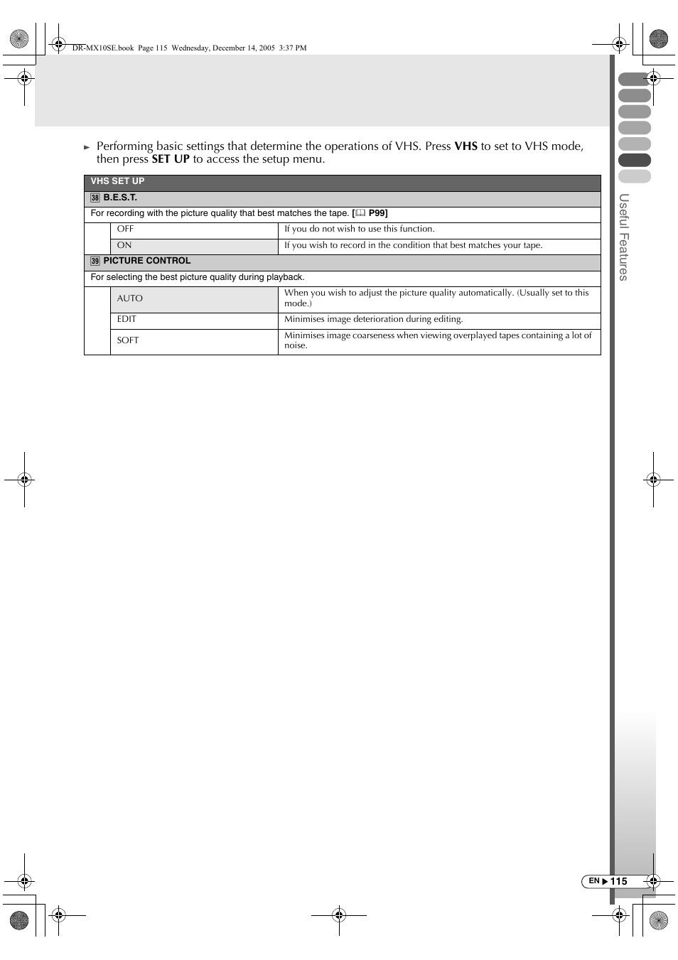 Usef ul f eature s | JVC DR-MX10SEK User Manual | Page 115 / 128