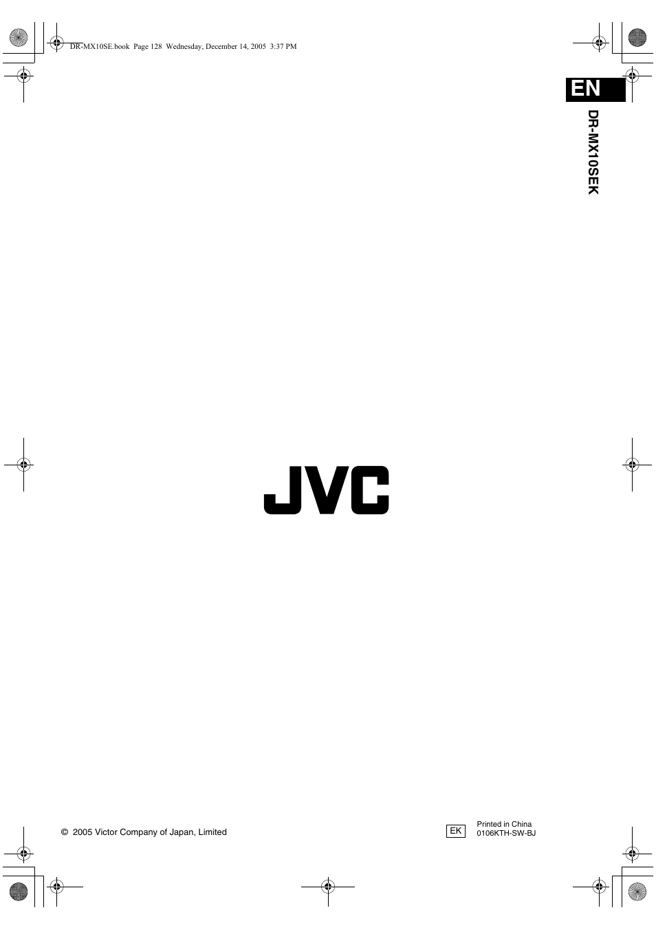 JVC DR-MX10SEK User Manual | Page 128 / 128