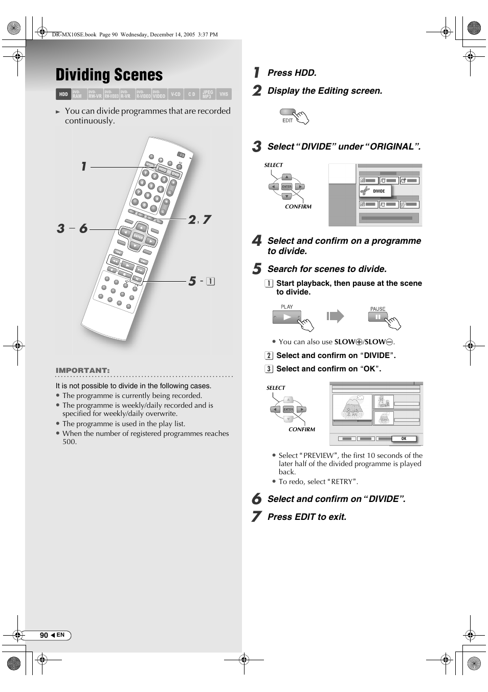 Dividing scenes, Abcdefghilm | JVC DR-MX10SEK User Manual | Page 90 / 128