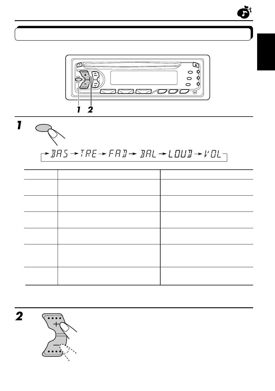 Adjusting the sound, Select the item you want to adjust, Adjust the level | JVC KD-S707R User Manual | Page 21 / 35