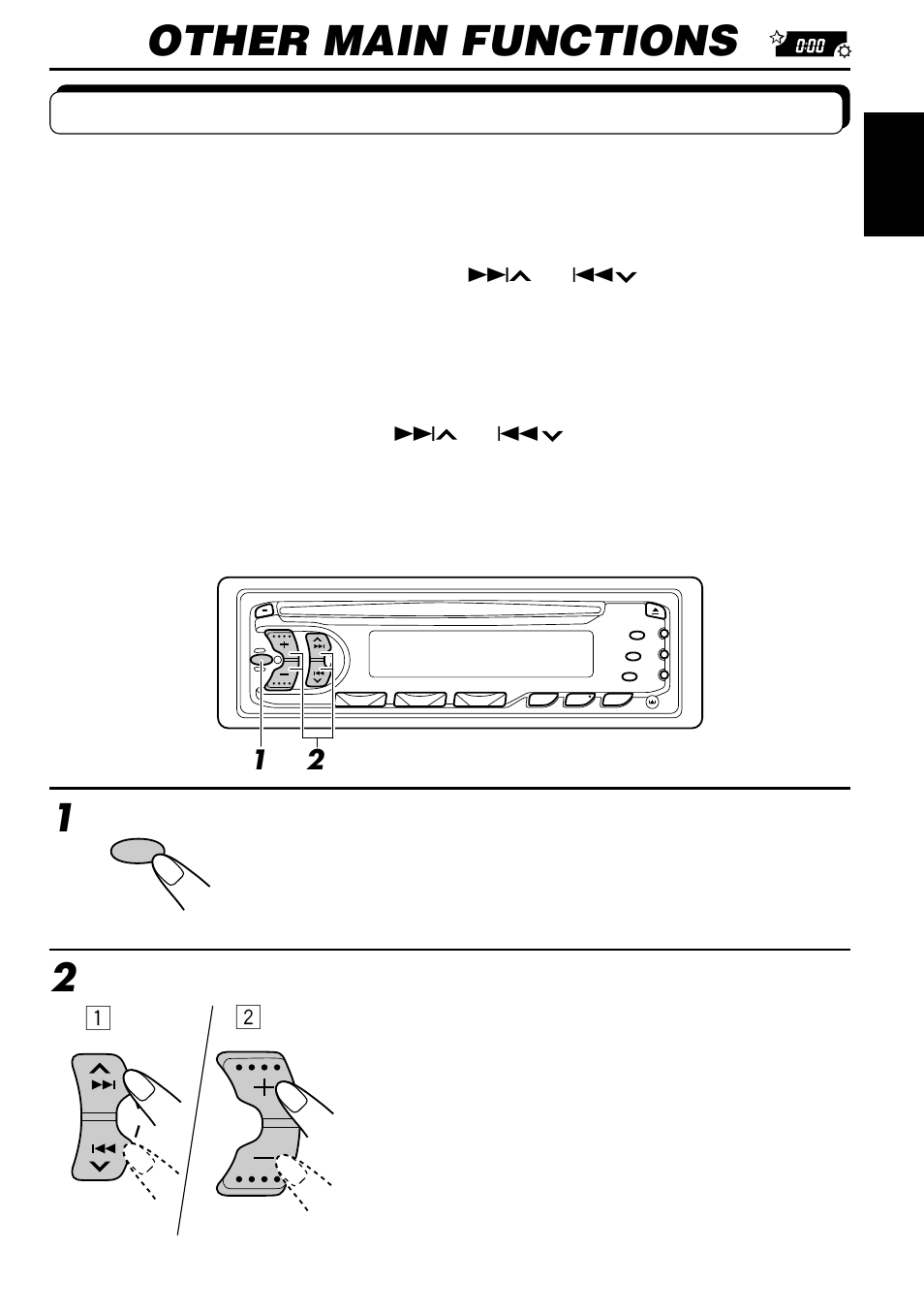 Other main functions, Setting the clock | JVC KD-S707R User Manual | Page 23 / 35
