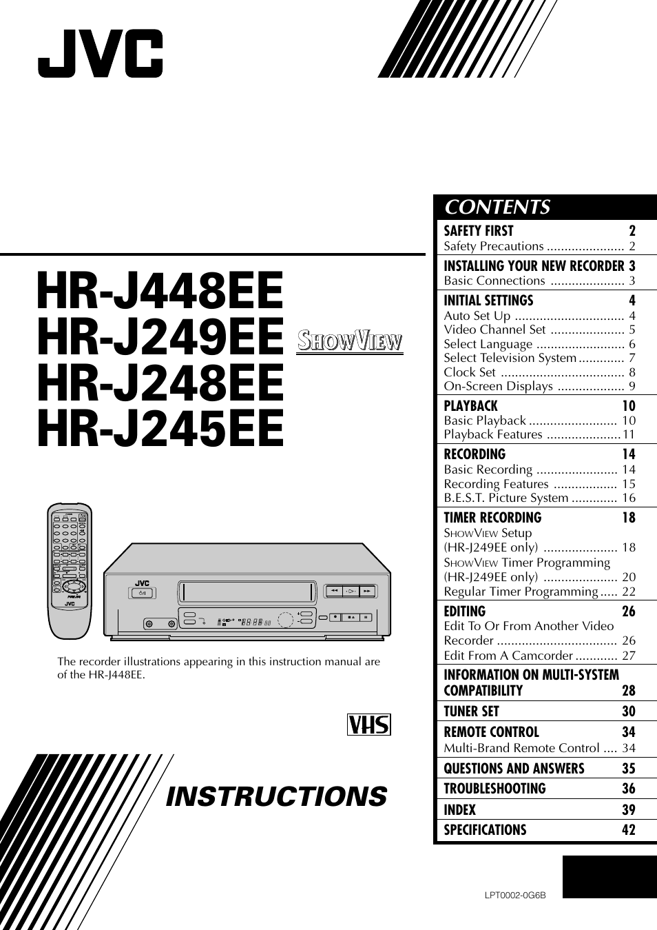 JVC HR-J249EE User Manual | 44 pages