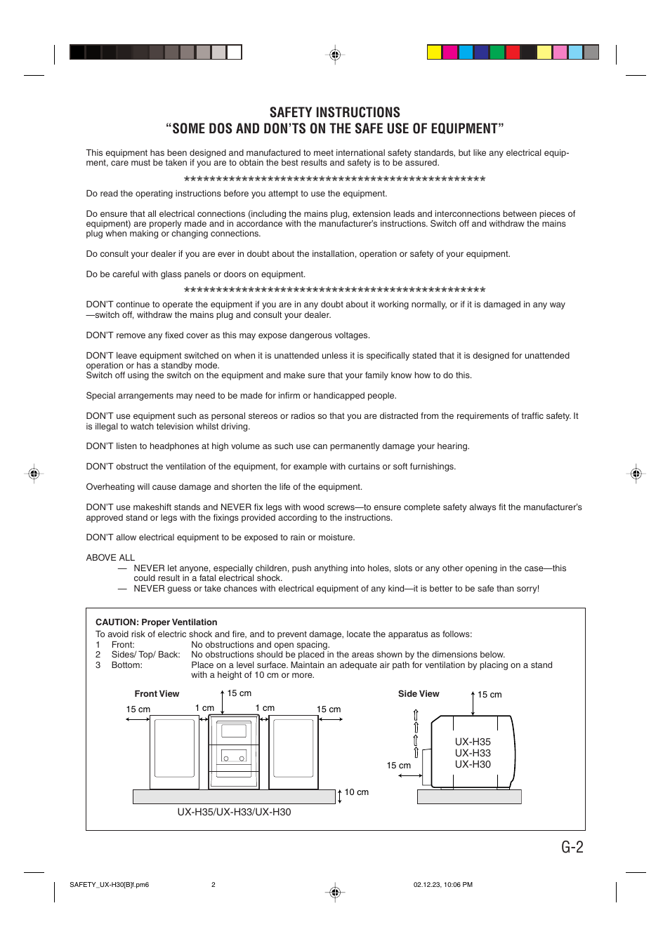 Safety instructions | JVC CA-UXH33 User Manual | Page 3 / 32