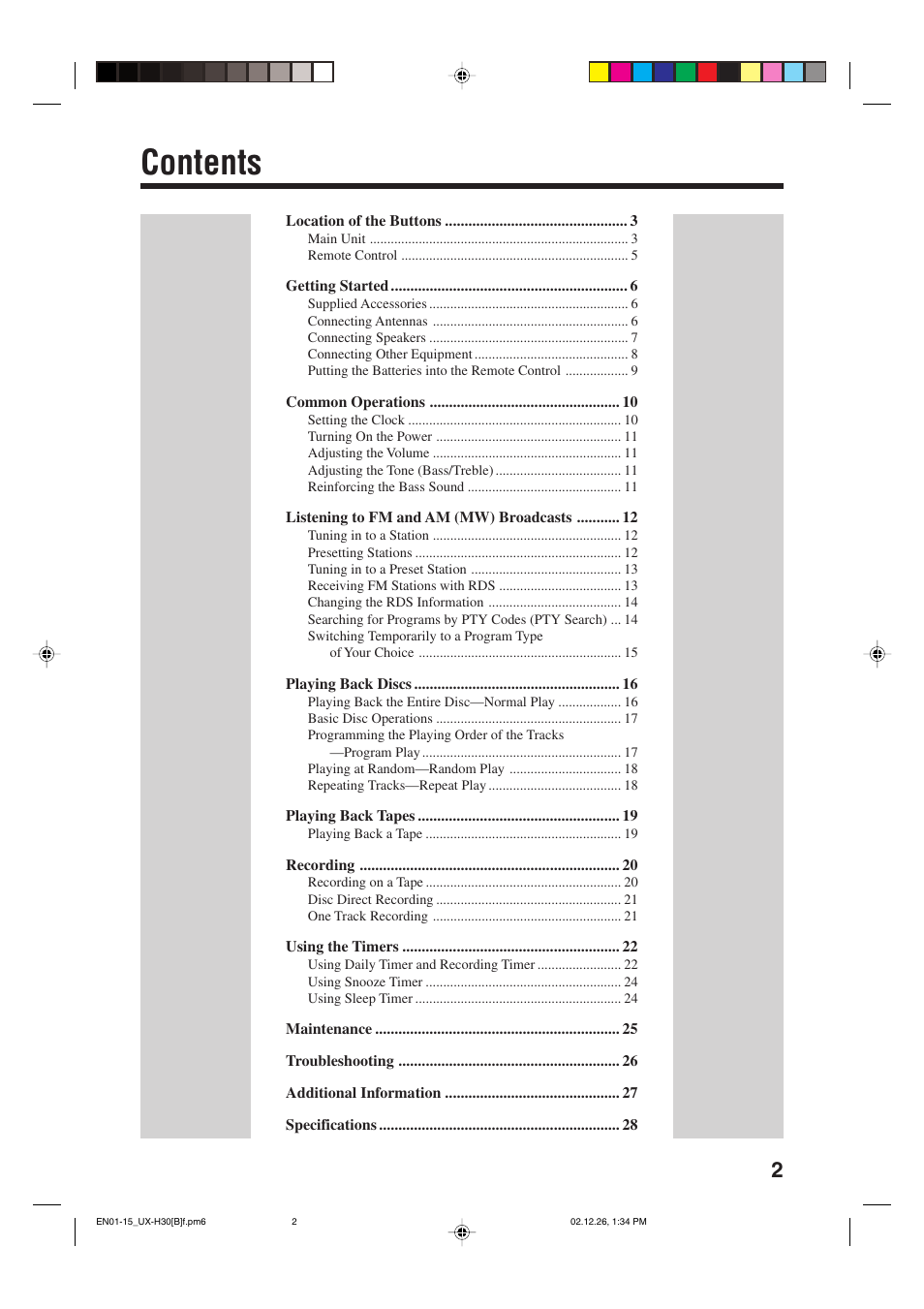 JVC CA-UXH33 User Manual | Page 5 / 32