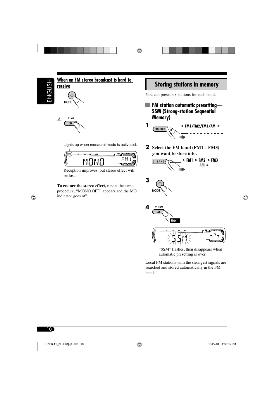 English | JVC KD-S31 User Manual | Page 10 / 98