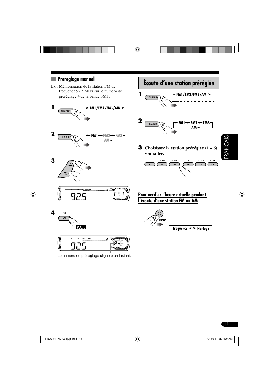 Écoute d’une station préréglée | JVC KD-S31 User Manual | Page 75 / 98