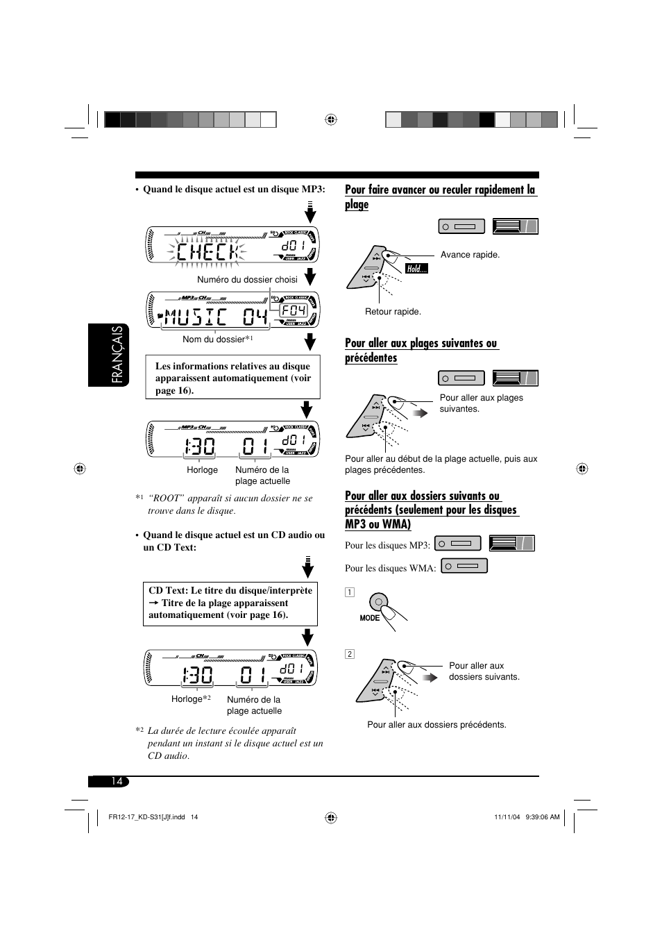 Français | JVC KD-S31 User Manual | Page 78 / 98