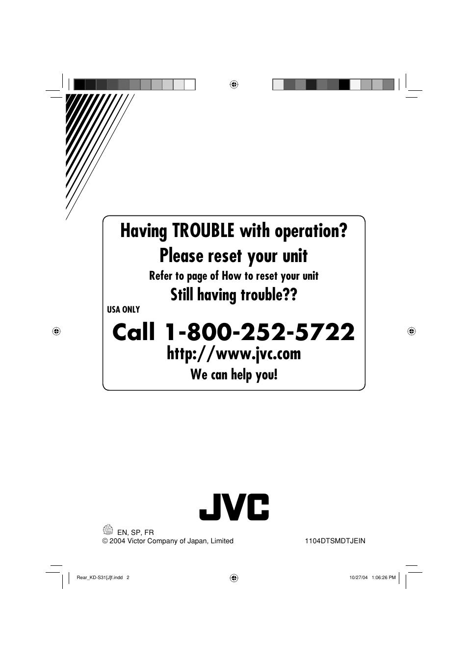 Still having trouble, We can help you | JVC KD-S31 User Manual | Page 98 / 98