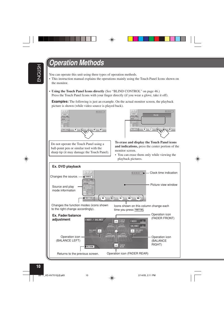 Operation methods, English | JVC KD-AV7010 User Manual | Page 10 / 92