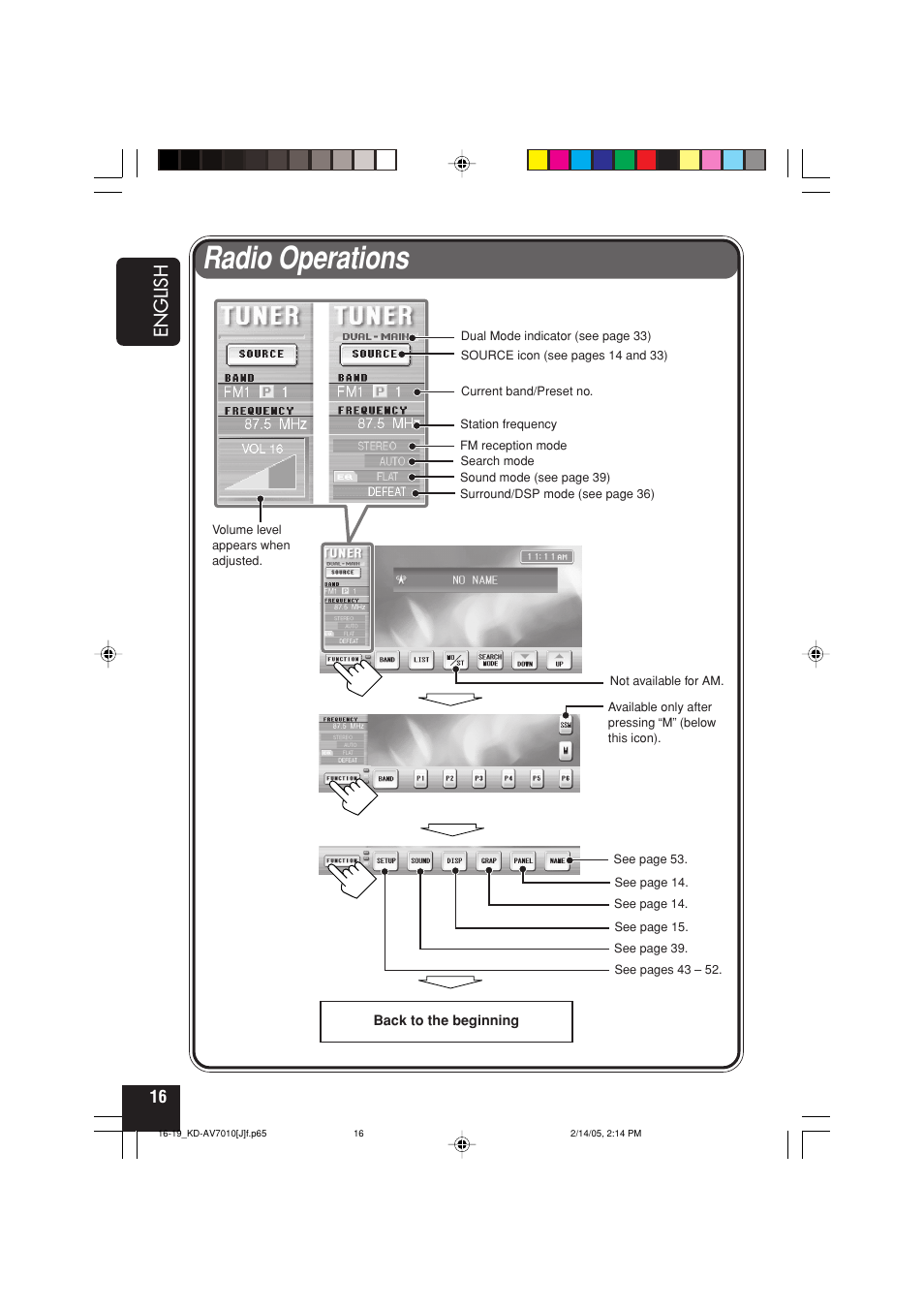 Radio operations, English | JVC KD-AV7010 User Manual | Page 16 / 92