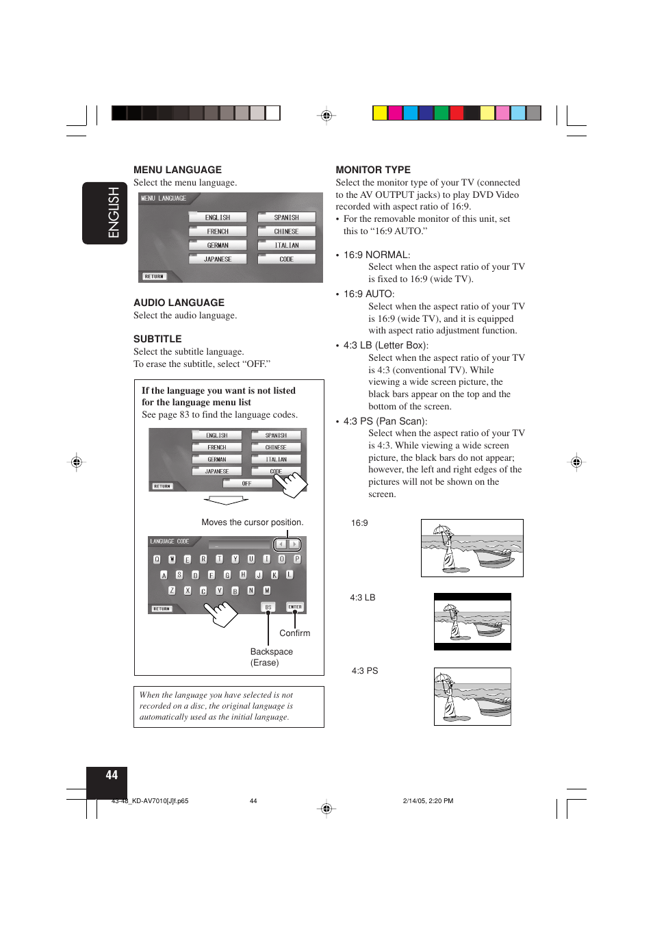 English | JVC KD-AV7010 User Manual | Page 44 / 92