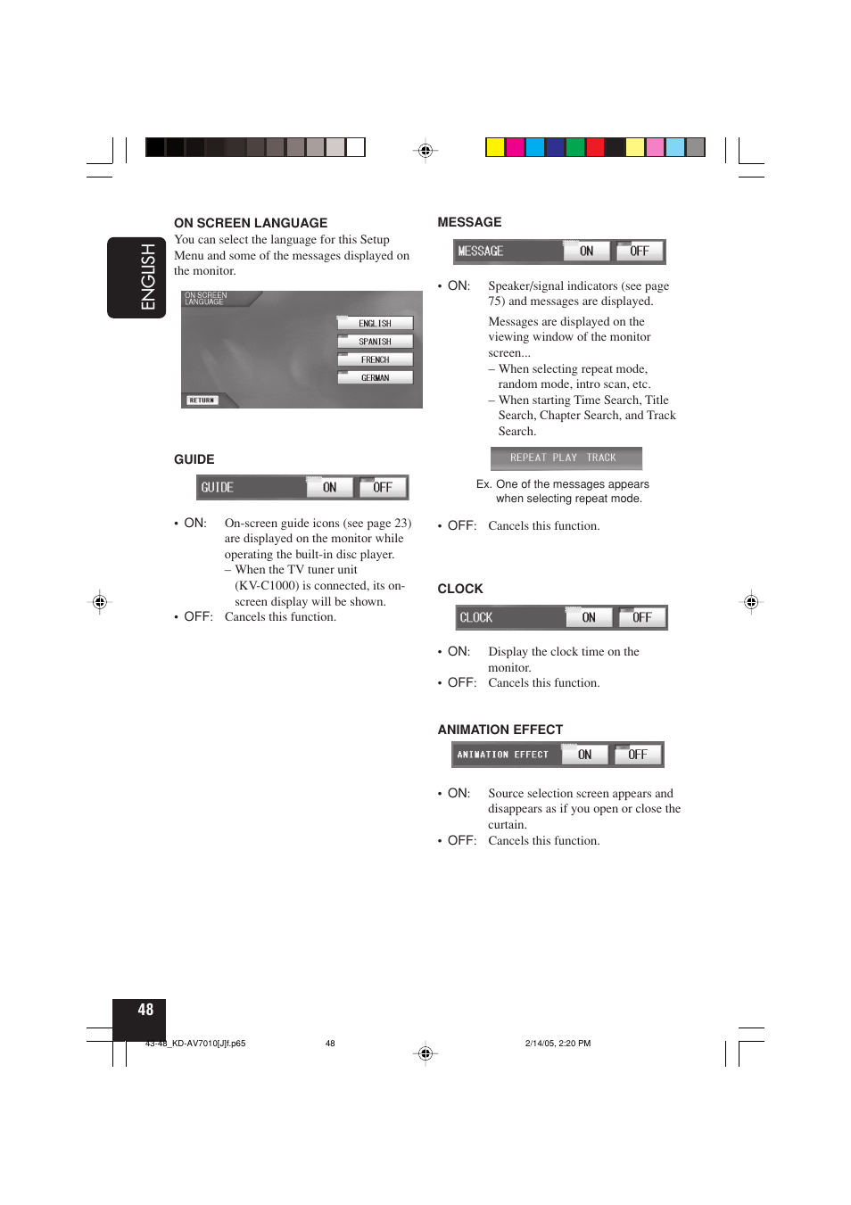 English | JVC KD-AV7010 User Manual | Page 48 / 92