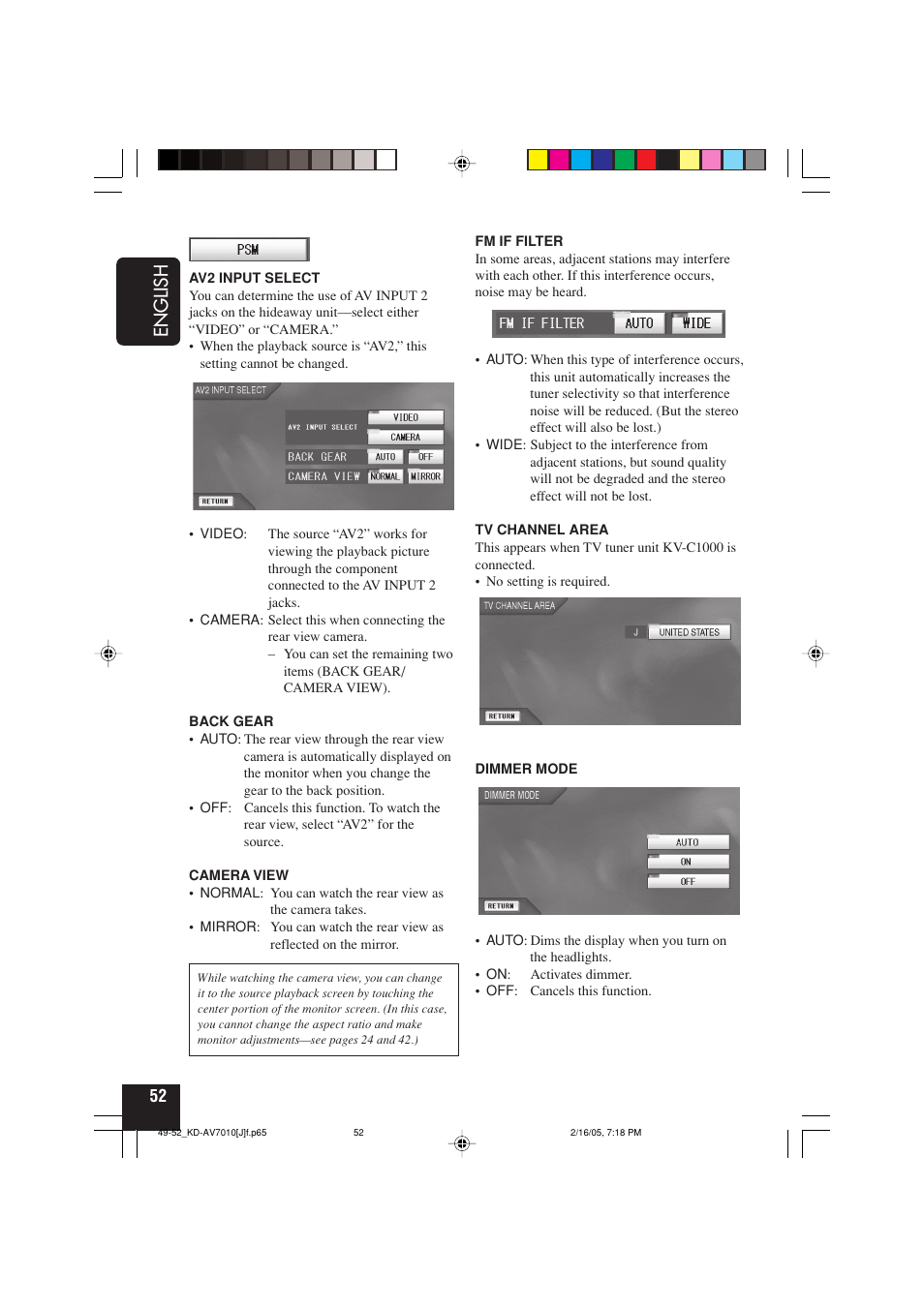 English | JVC KD-AV7010 User Manual | Page 52 / 92