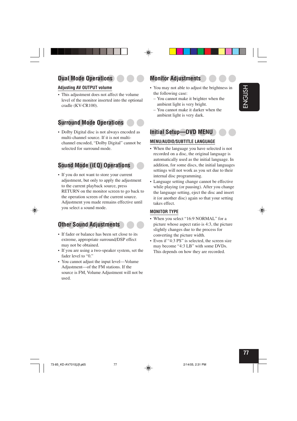 JVC KD-AV7010 User Manual | Page 77 / 92