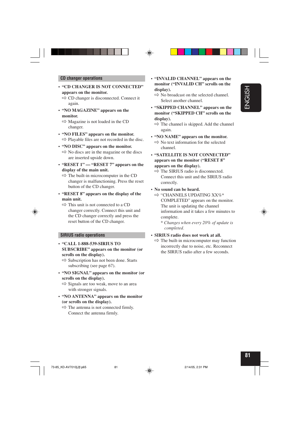 English | JVC KD-AV7010 User Manual | Page 81 / 92