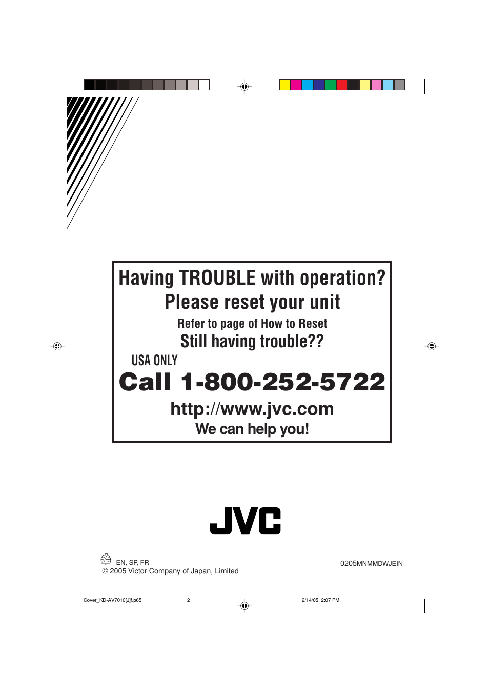 Still having trouble, We can help you, Usa only | JVC KD-AV7010 User Manual | Page 86 / 92