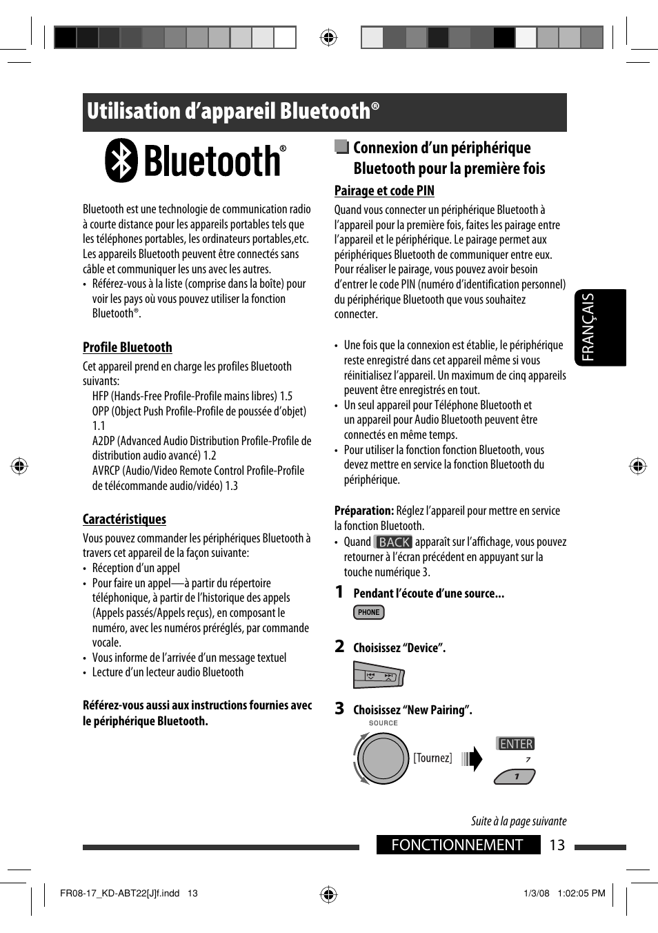 Utilisation d’appareil bluetooth | JVC Model KD-ABT22J User Manual | Page 113 / 153