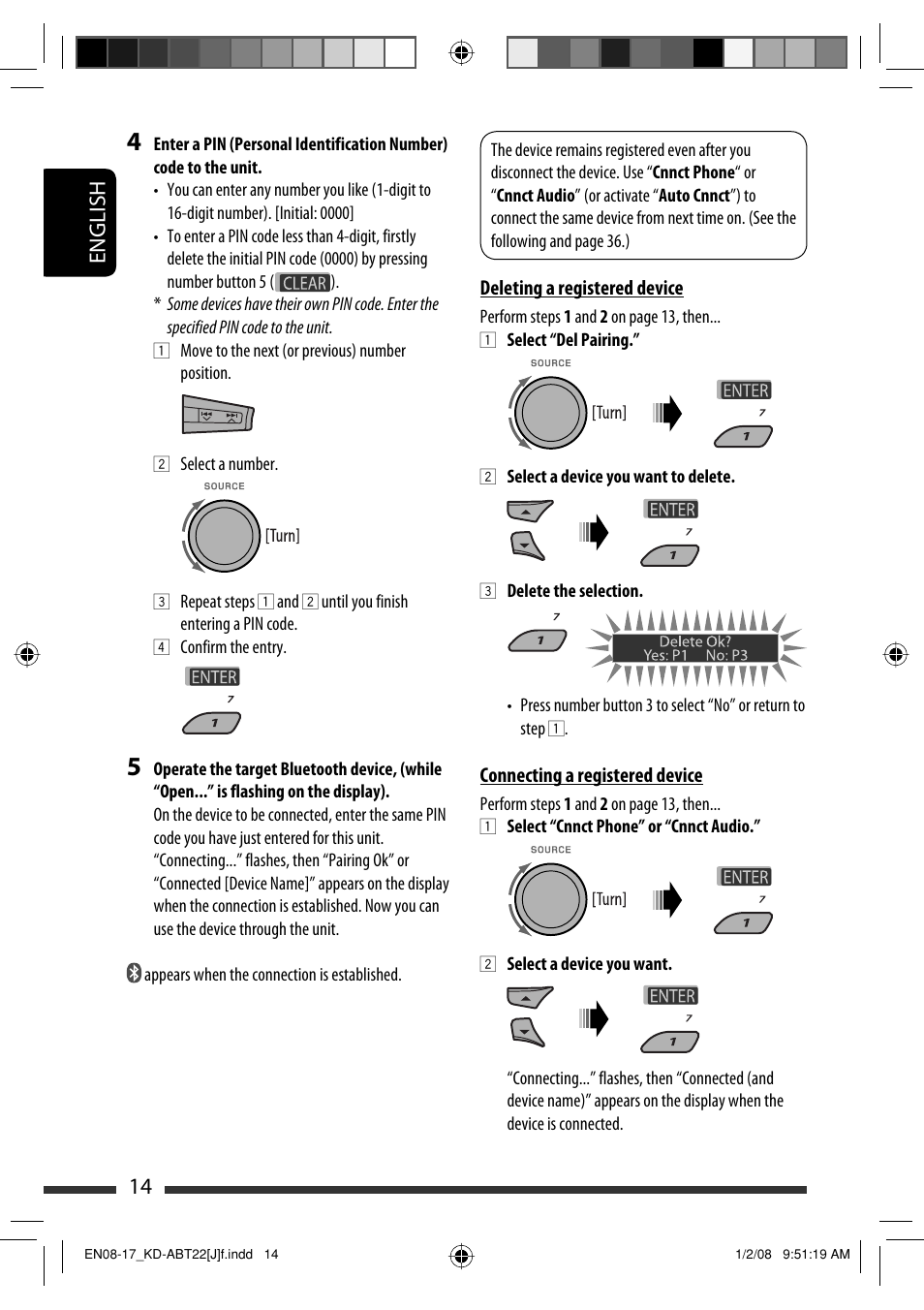 English 14 | JVC Model KD-ABT22J User Manual | Page 14 / 153