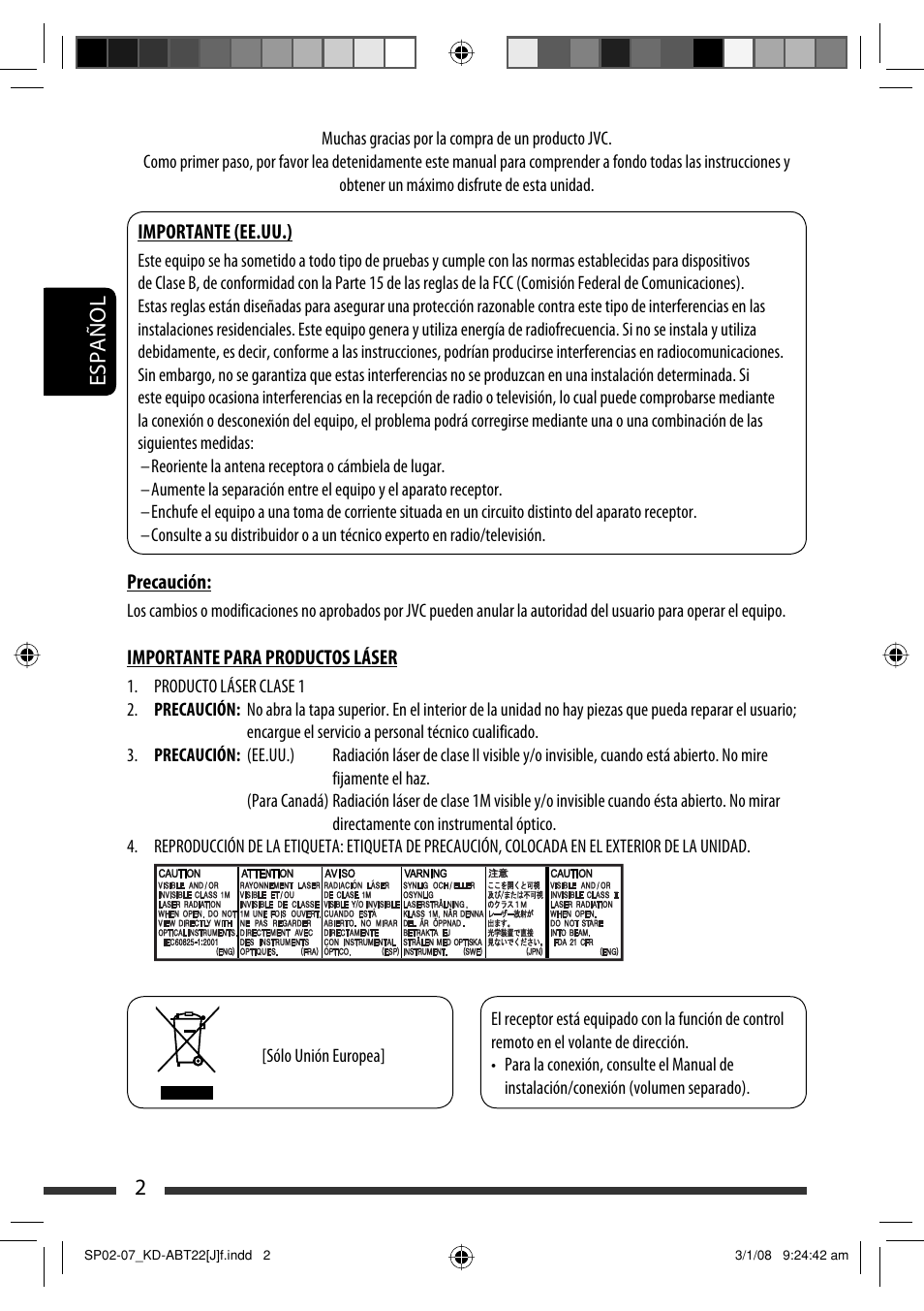 Español 2 | JVC Model KD-ABT22J User Manual | Page 52 / 153