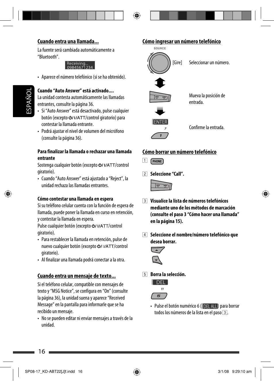 Español 16 | JVC Model KD-ABT22J User Manual | Page 66 / 153