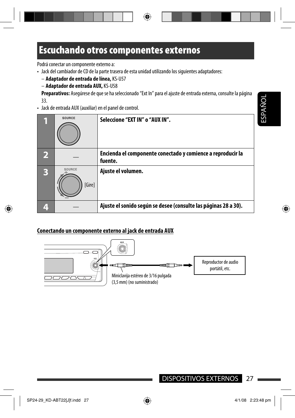 Escuchando otros componentes externos | JVC Model KD-ABT22J User Manual | Page 77 / 153