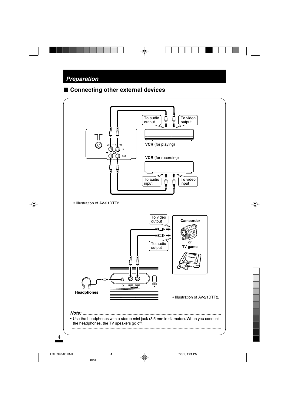 Preparation ■ connecting other external devices | JVC AV-14FTT2 User Manual | Page 4 / 19