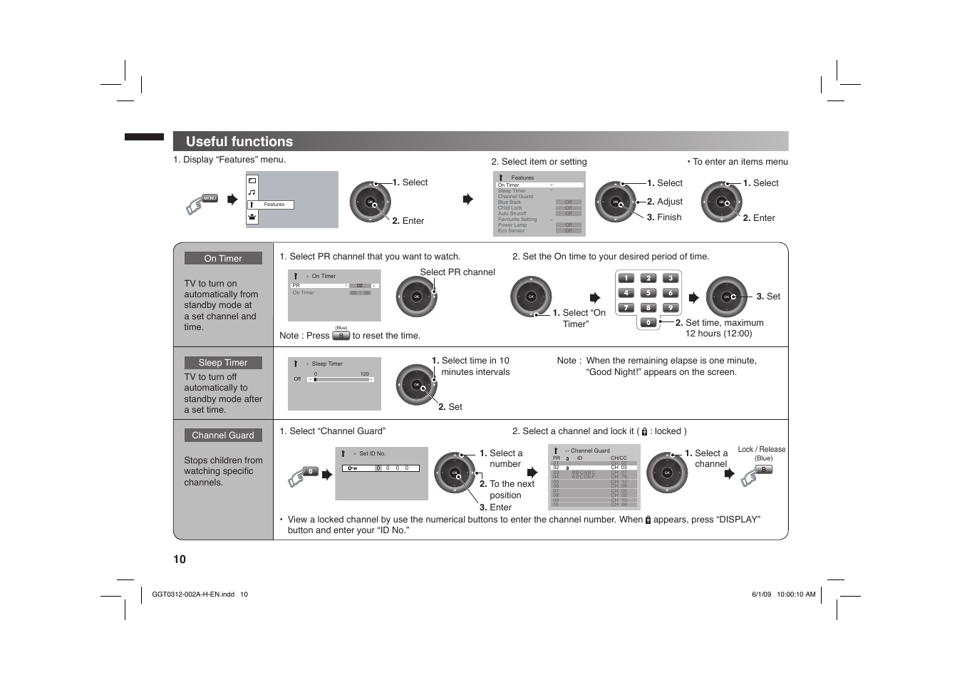 Useful functions | JVC GGT0312-002A-H User Manual | Page 10 / 20