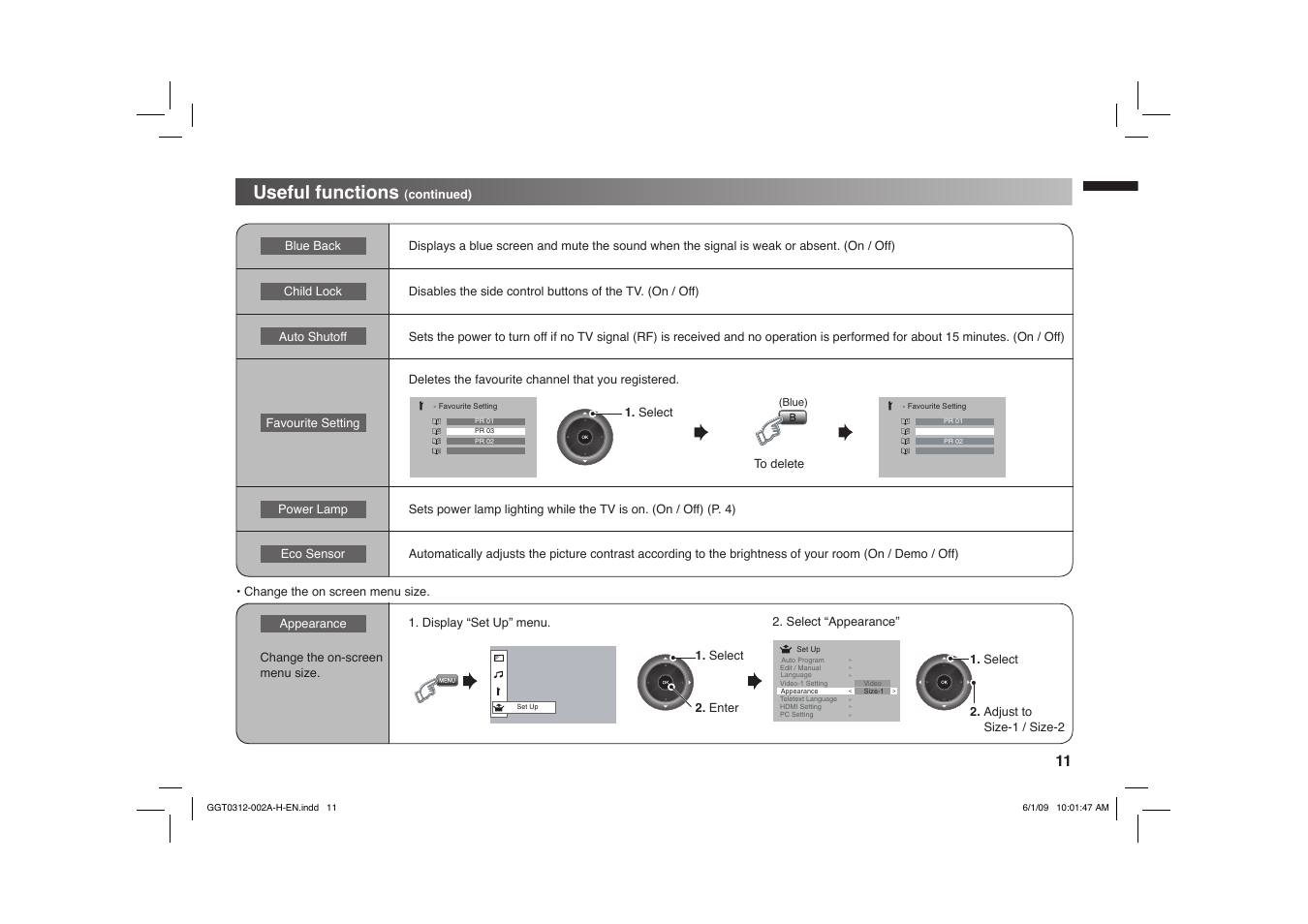 Useful functions | JVC GGT0312-002A-H User Manual | Page 11 / 20