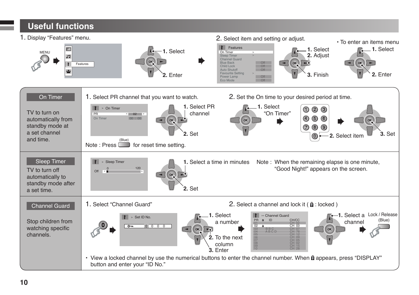 Useful functions | JVC GGT0213-002A-H User Manual | Page 10 / 16