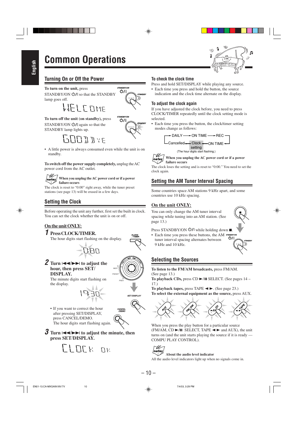 Common operations | JVC CA-MXGA7V User Manual | Page 14 / 40