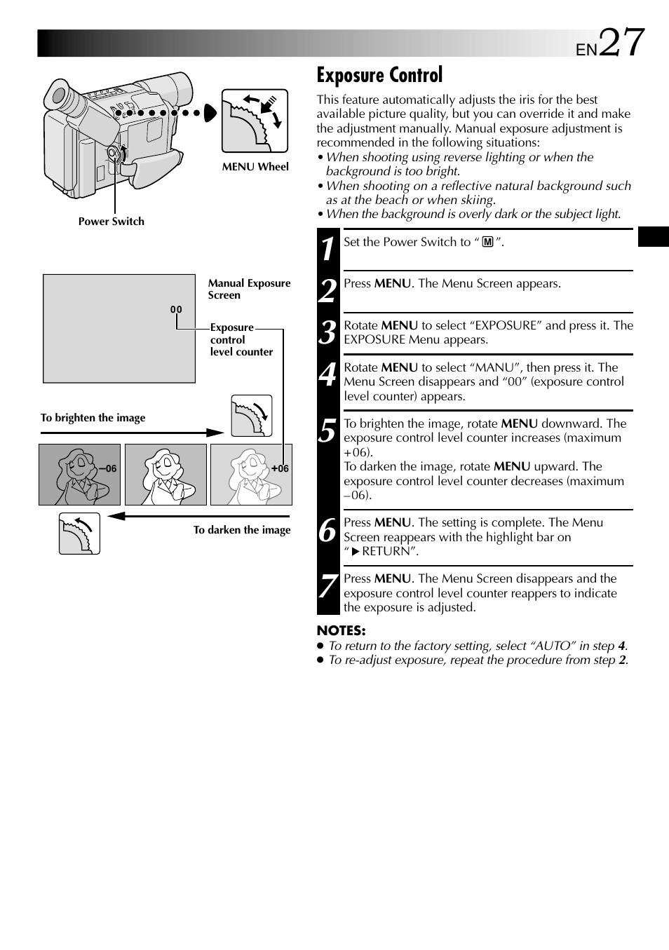 Exposure control | JVC 1000MKV*UN*VP User Manual | Page 27 / 55