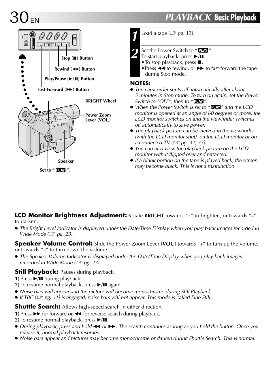 Playback, Basic playback | JVC 1000MKV*UN*VP User Manual | Page 30 / 55