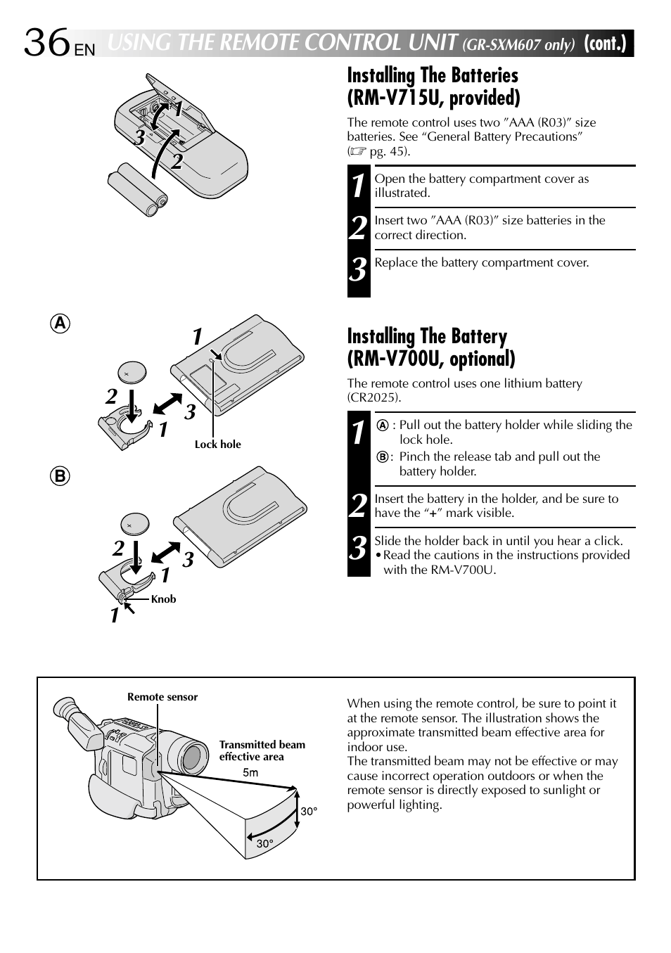 Using the remote control unit | JVC 1000MKV*UN*VP User Manual | Page 36 / 55