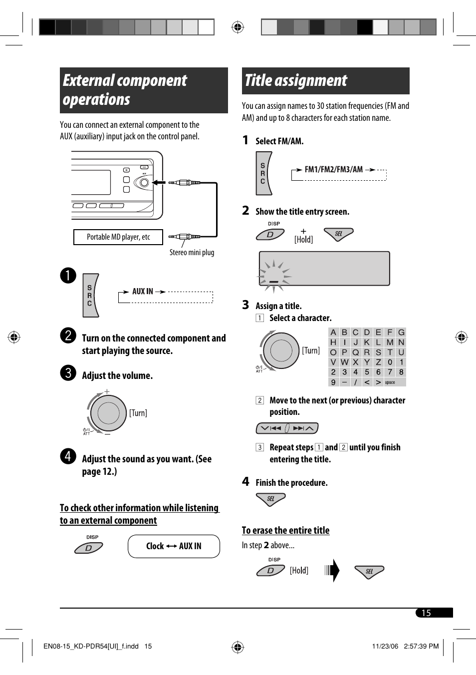 External component operations, Title assignment | JVC KD-PDR50 User Manual | Page 103 / 198