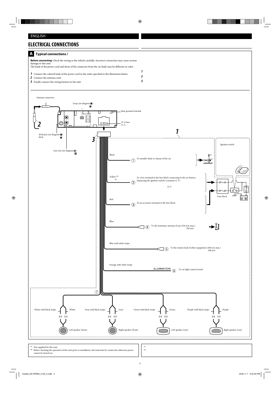 Electrical connections, English, Typical connections | JVC KD-PDR50 User Manual | Page 197 / 198