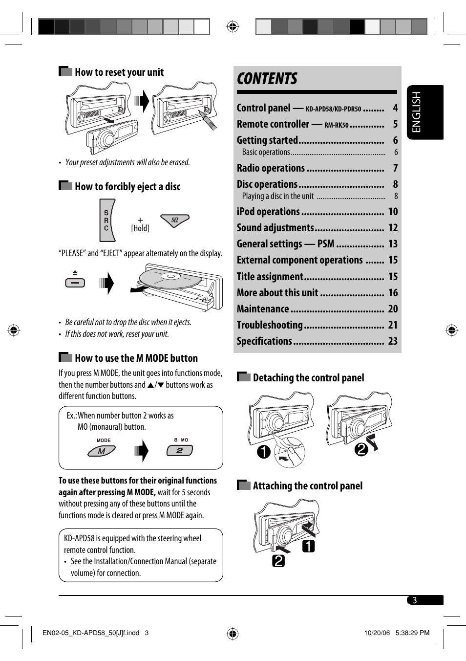 JVC KD-PDR50 User Manual | Page 3 / 198