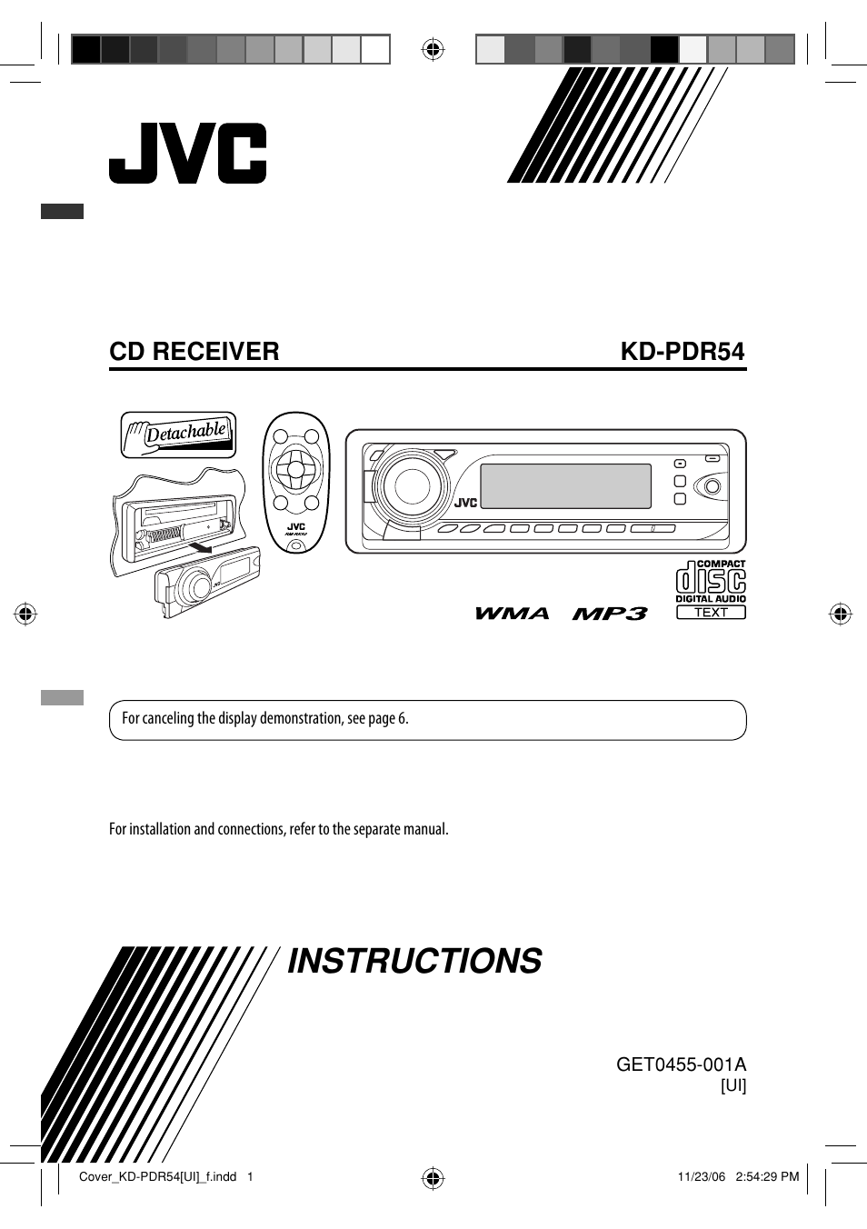 Kd-pdr54, Instructions, Cd receiver kd-pdr54 | JVC KD-PDR50 User Manual | Page 89 / 198