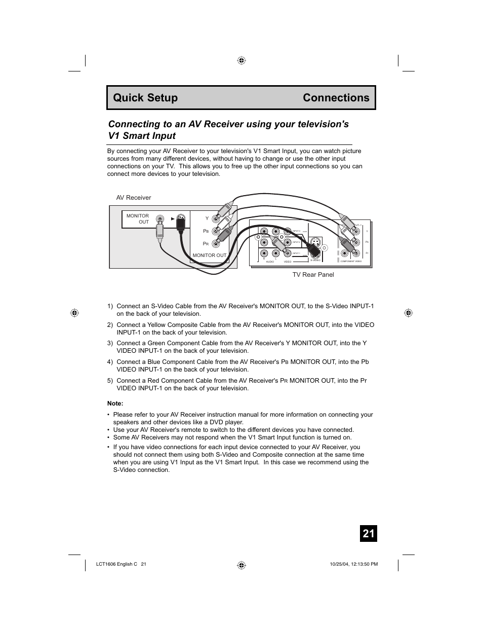 21 quick setup connections | JVC LCT1606-001B-A User Manual | Page 21 / 72