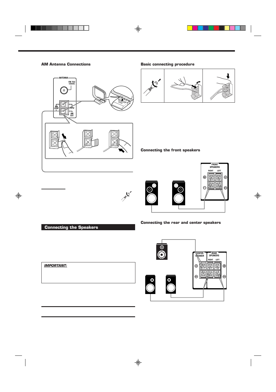 Connecting the speakers | JVC RX-6010VBK User Manual | Page 7 / 36