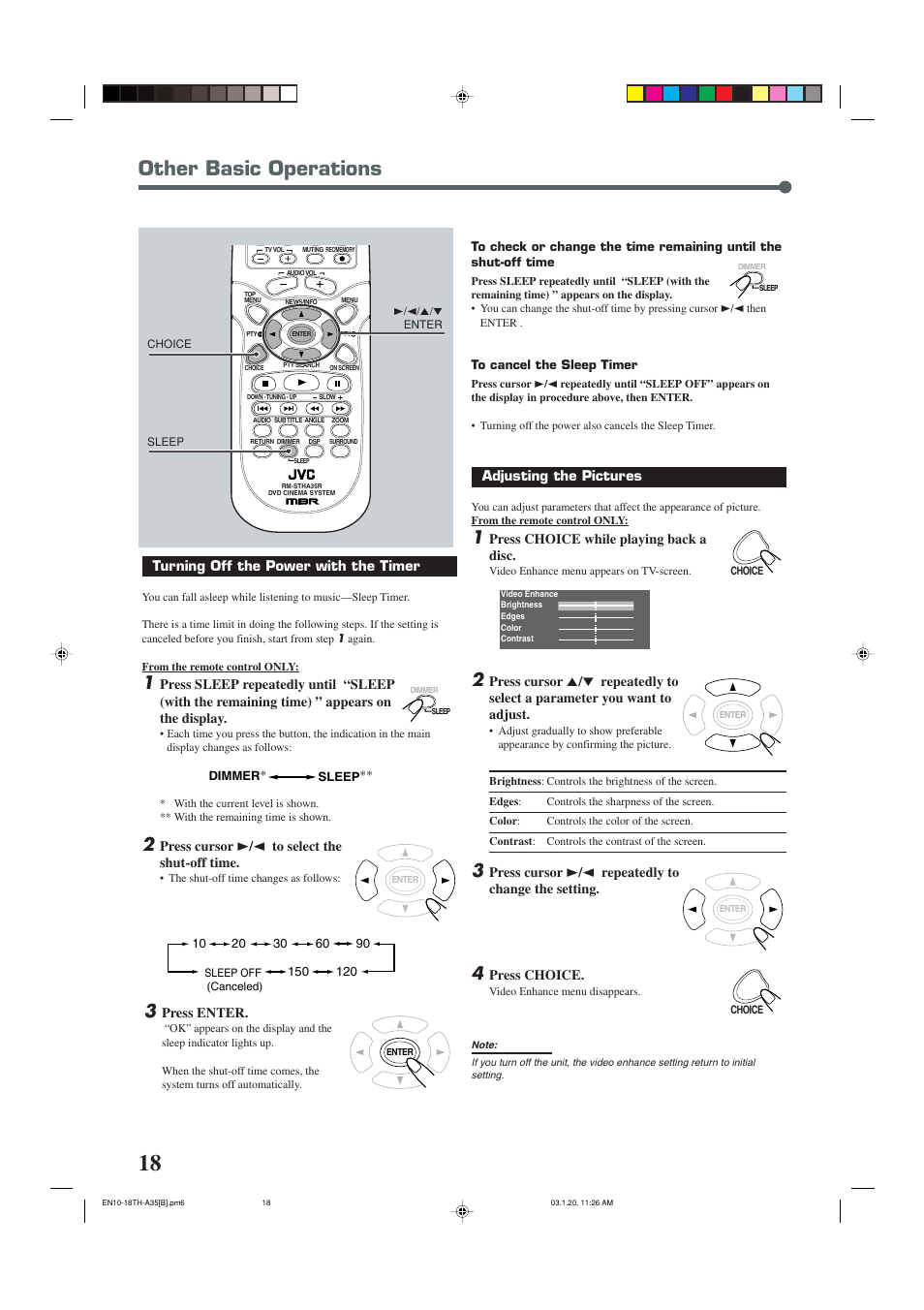 Other basic operations | JVC SP-THA35 User Manual | Page 22 / 68