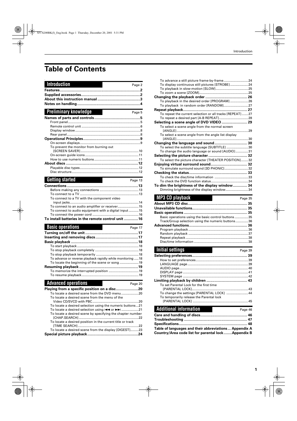 JVC XV S200BK User Manual | Page 3 / 55