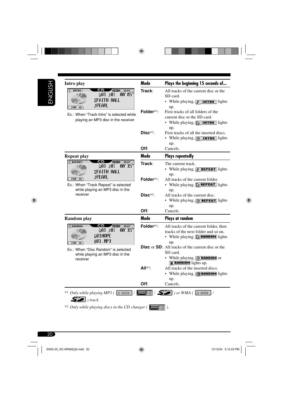 English | JVC KD-LH910 User Manual | Page 20 / 58