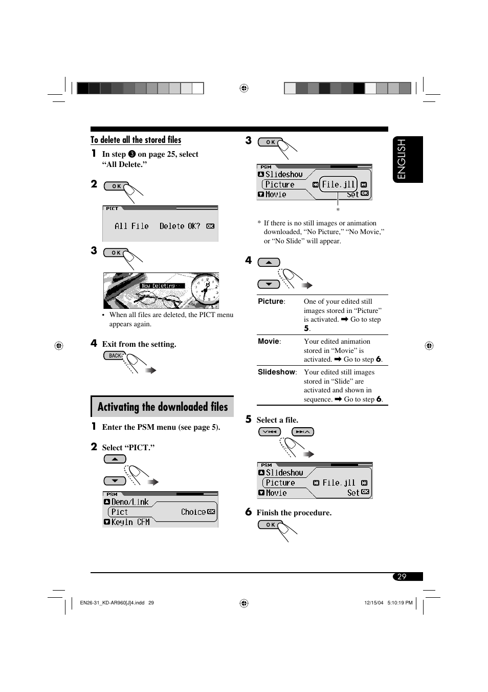Activating the downloaded files, English 3 | JVC KD-LH910 User Manual | Page 29 / 58