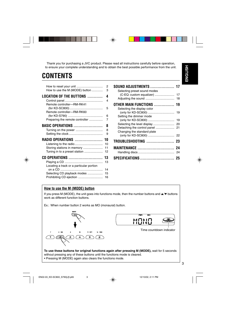 JVC KD-S790 User Manual | Page 3 / 30