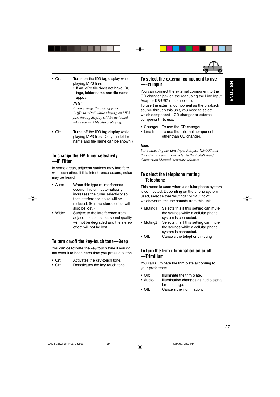 English | JVC KD-LH1105 User Manual | Page 27 / 49