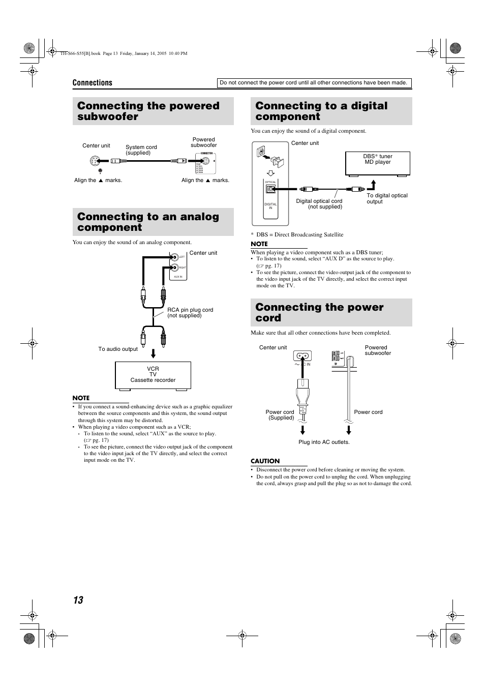 Connections | JVC TH-S66 User Manual | Page 16 / 49