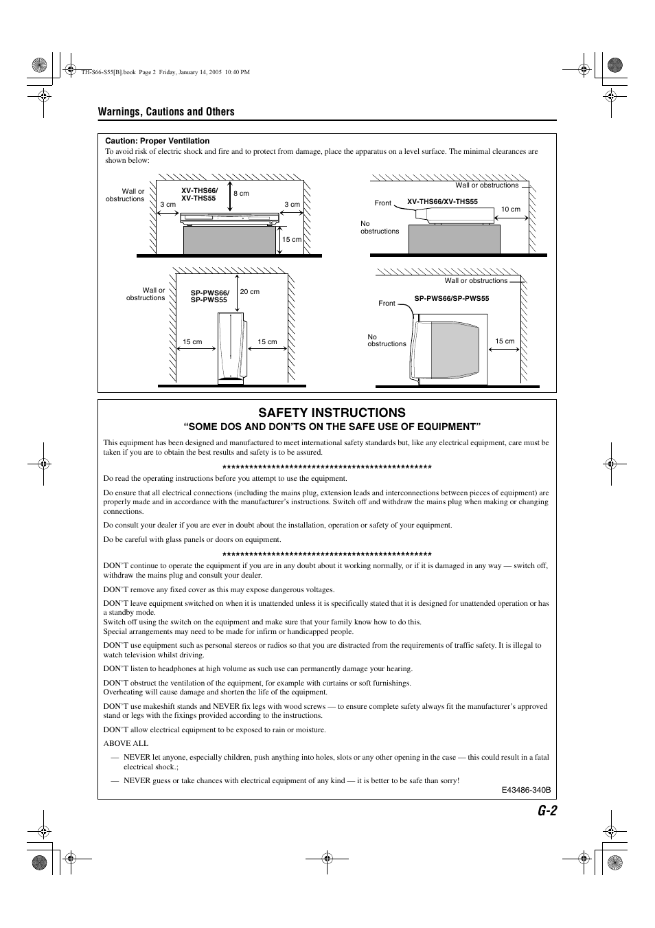 Safety instructions, Warnings, cautions and others | JVC TH-S66 User Manual | Page 3 / 49